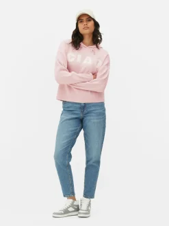Hoodies Und Sweatshirts|Pullover Und Cardigans|Primark Strick-Hoodie Mit Slogan Rosa