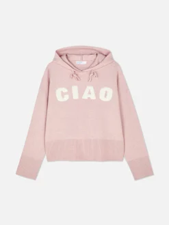 Hoodies Und Sweatshirts|Pullover Und Cardigans|Primark Strick-Hoodie Mit Slogan Rosa