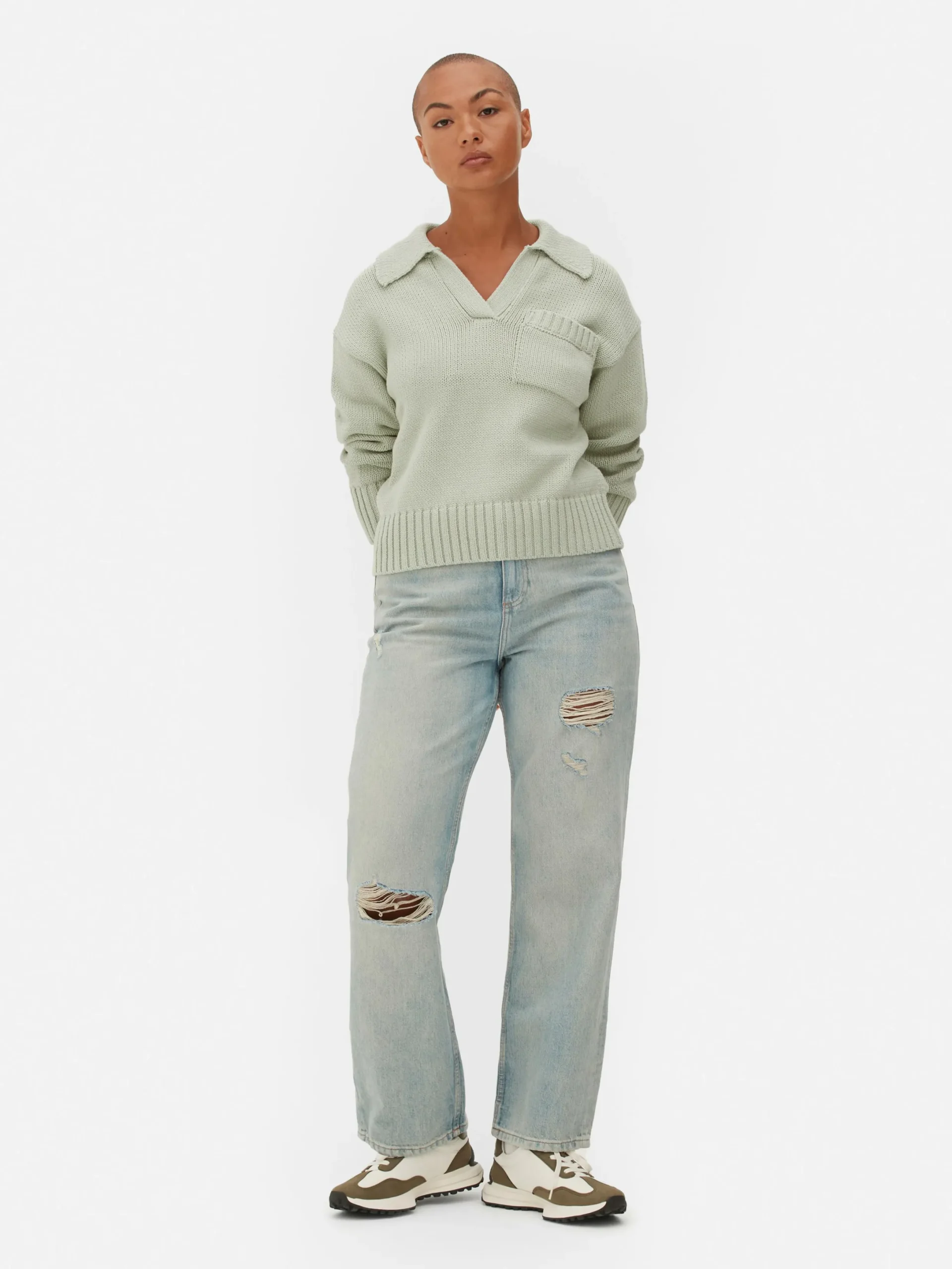 Pullover Und Cardigans|Primark Strick-Polopullover Mintgrün