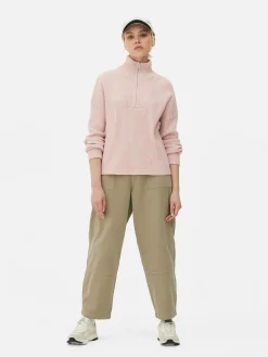 Pullover Und Cardigans|Primark Strickpullover Mit Halbem Reißverschluss Rosa