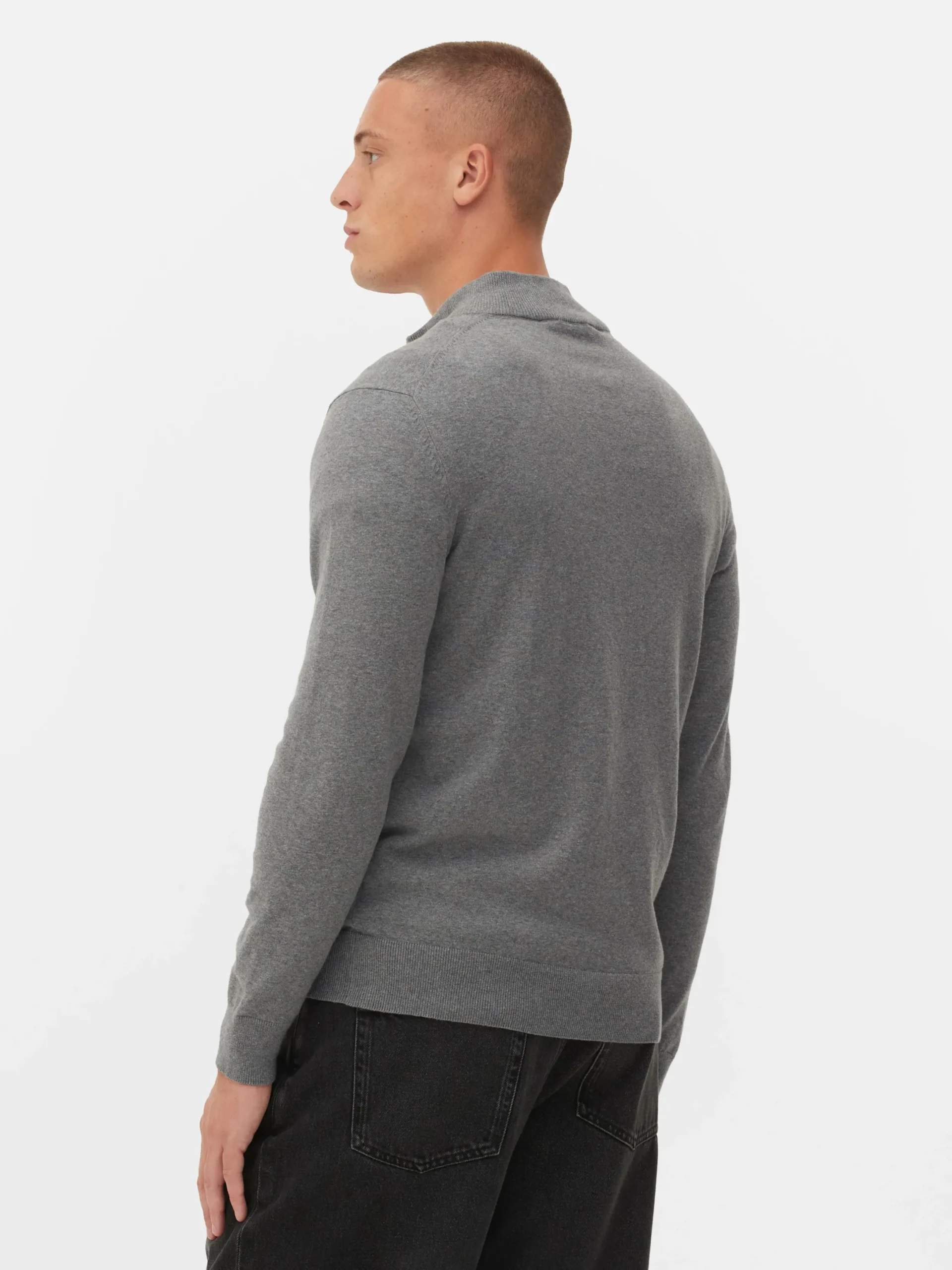 Pullover Und Cardigans|Primark Strickpullover Mit Kurzem Reißverschluss Grau