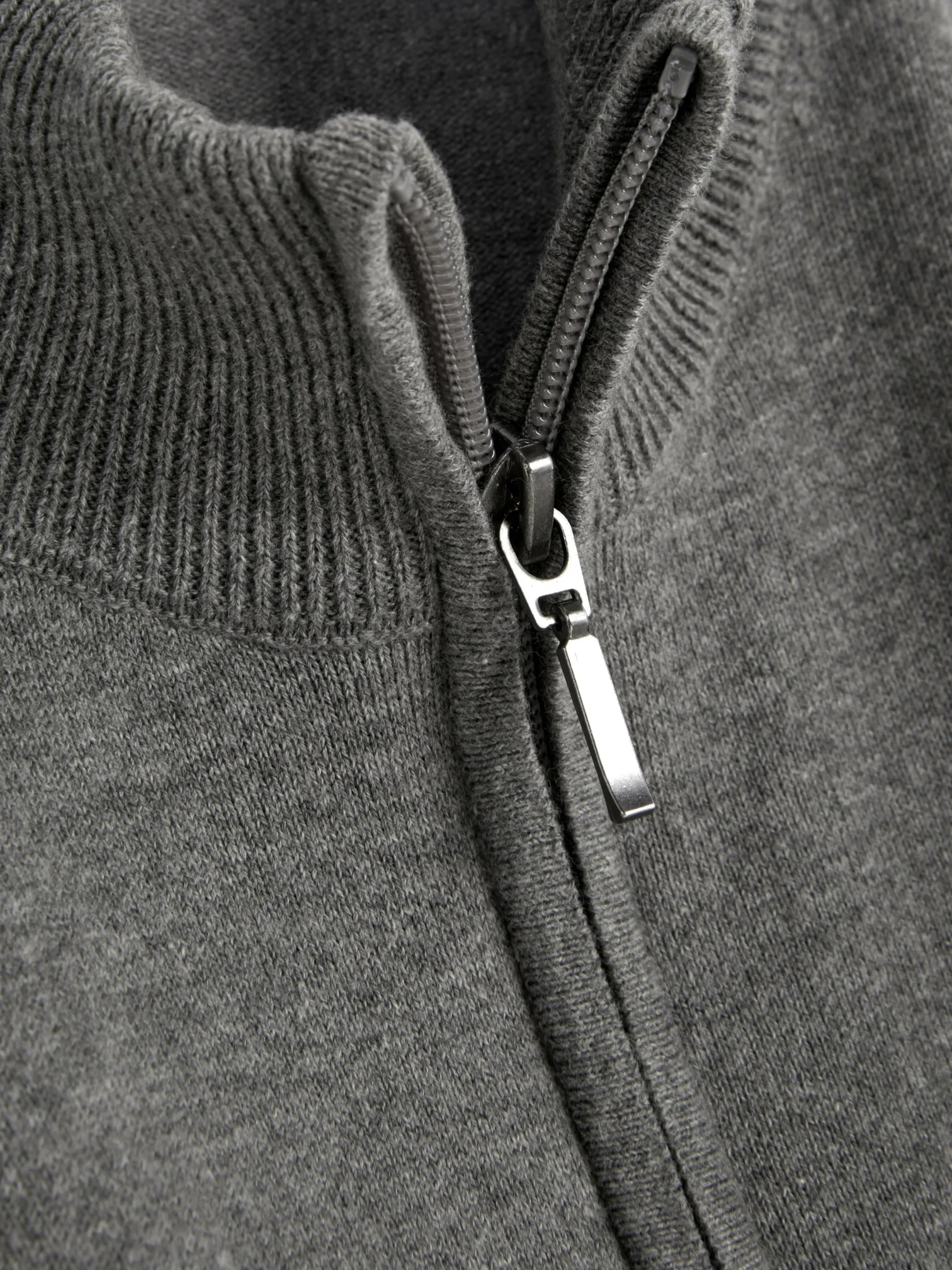 Pullover Und Cardigans|Primark Strickpullover Mit Kurzem Reißverschluss Grau