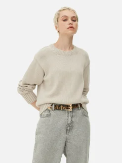 Pullover Und Cardigans|Primark Strickpullover Mit Rundhalsausschnitt Naturfarben