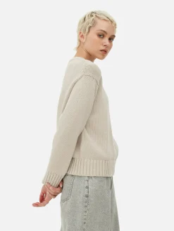 Pullover Und Cardigans|Primark Strickpullover Mit Rundhalsausschnitt Naturfarben