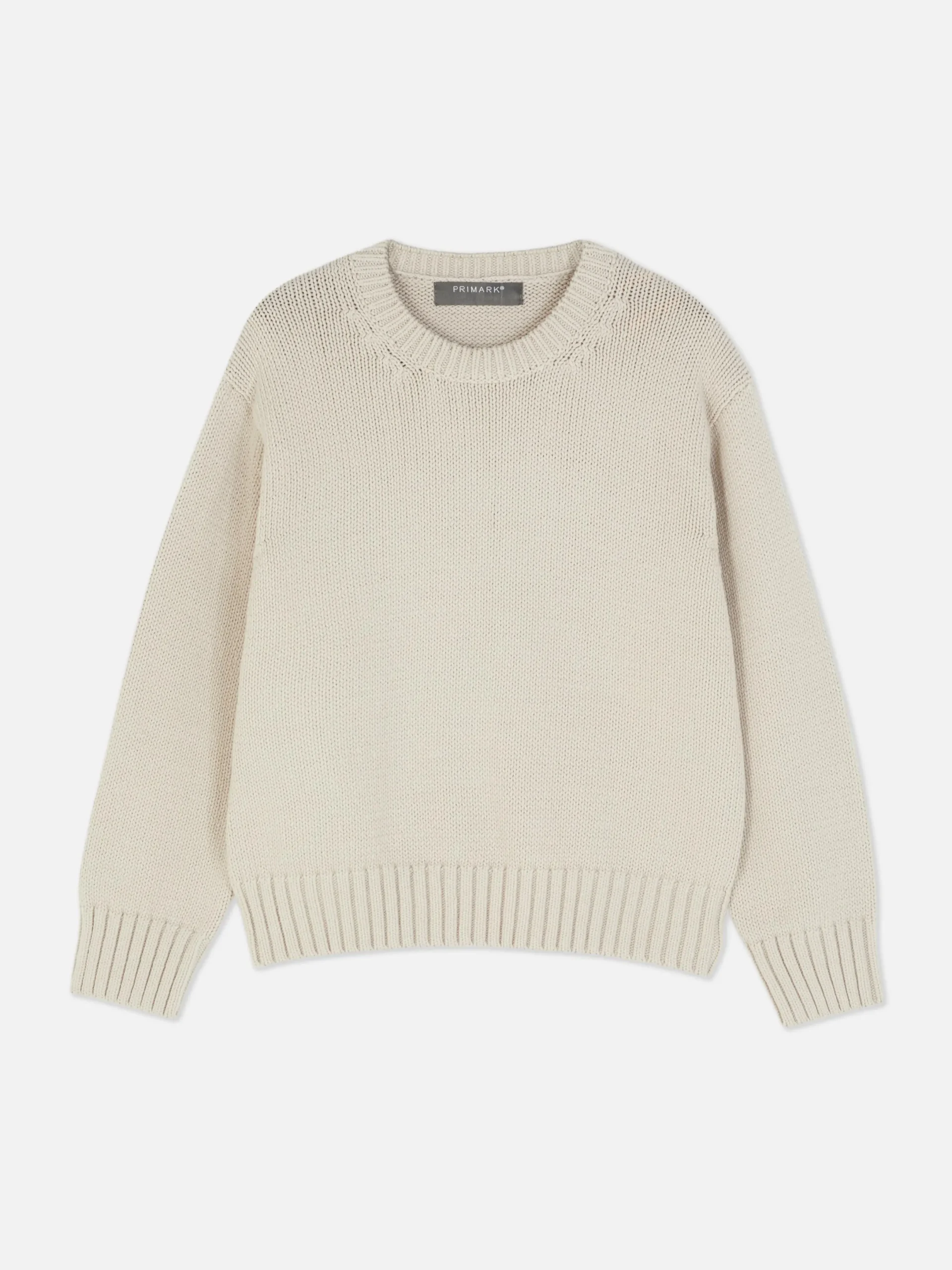 Pullover Und Cardigans|Primark Strickpullover Mit Rundhalsausschnitt Naturfarben