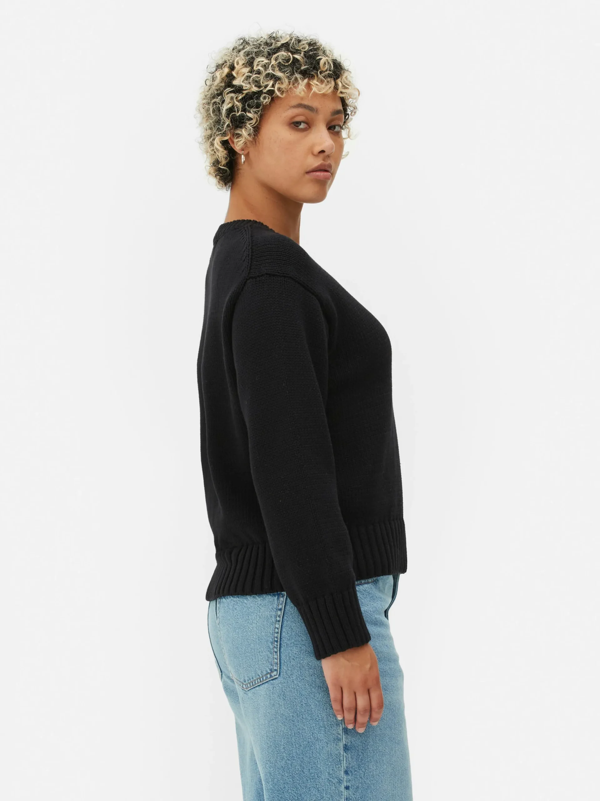 Pullover Und Cardigans|Primark Strickpullover Mit Rundhalsausschnitt Schwarz