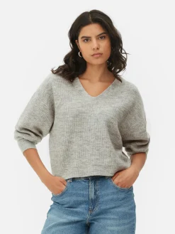 Pullover Und Cardigans|Primark Strickpullover Mit V-Ausschnitt Hellgrau
