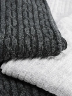 Socken Und Strumpfhosen|Primark Strickstrumpfhosen Mit Zopfmuster, 3er-Pack Grau