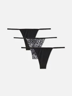Slips|Primark Stringtangas, 3er-Pack Anthrazitfarben