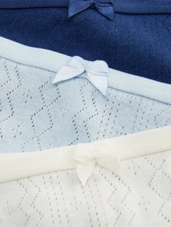 Slips|Primark String-Tangas Mit Pointelle-Struktur, 3er-Pack Hellblau