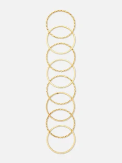 Schmuck|Primark Strukturierte Armreifen, 8er-Pack Gelb