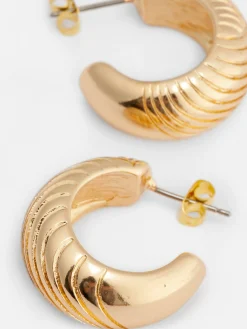 Schmuck|Primark Strukturierte Creolen Gelb