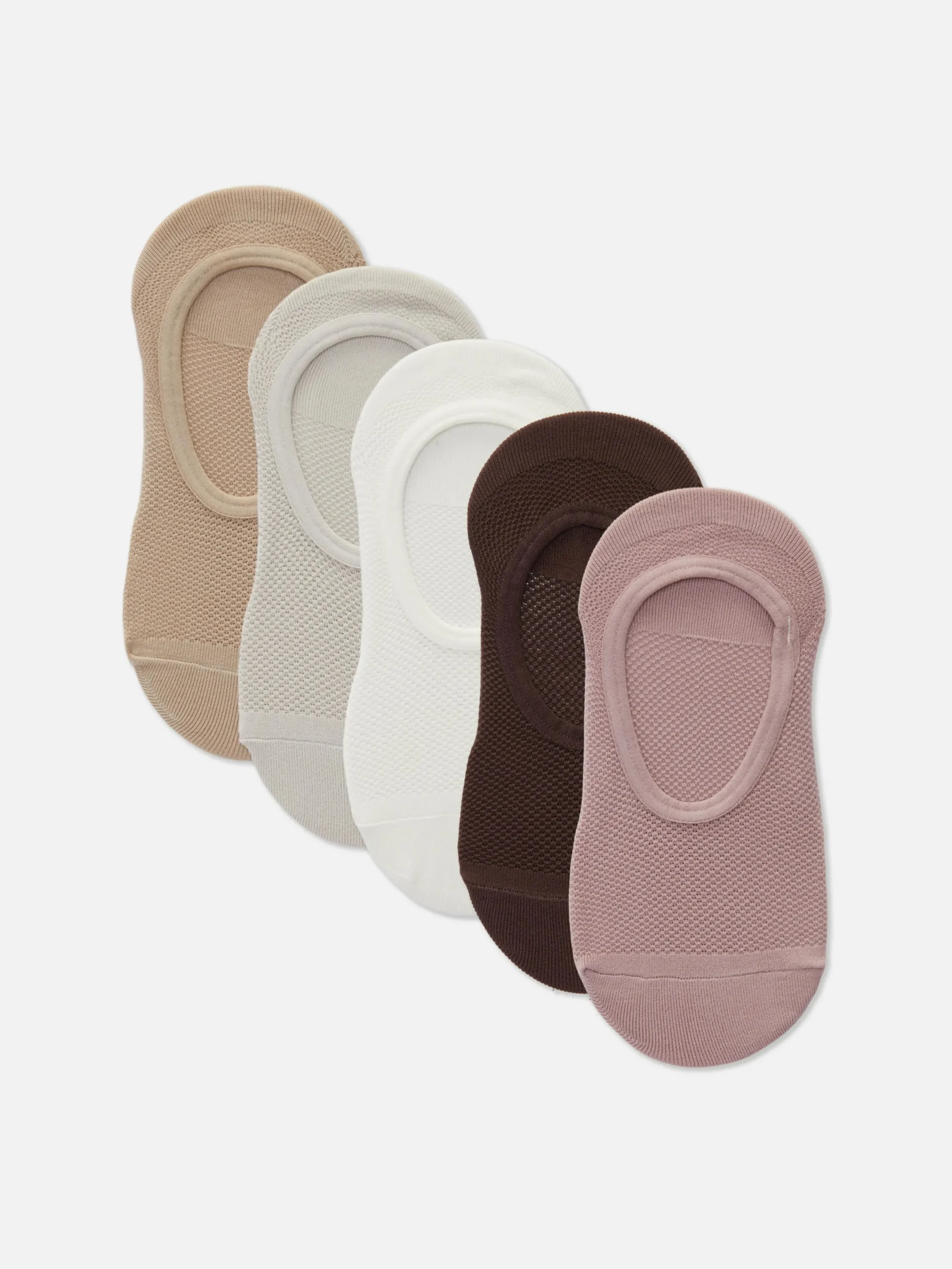 Socken|Primark Strukturierte Füßlinge, 5er-Pack Nude