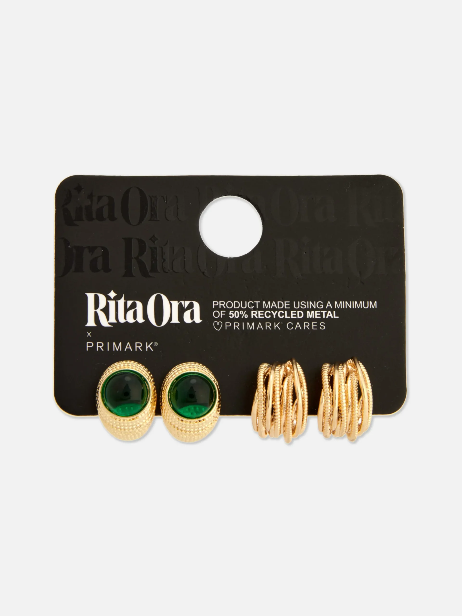 Schmuck|Primark Strukturierte „Rita Ora“ Creolen, 2er-Pack Gelb