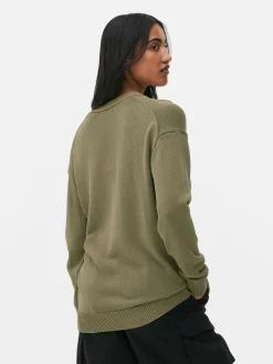 Pullover Und Cardigans|Primark Strukturierter Cardigan Im Boyfriend-Look Khakifarben