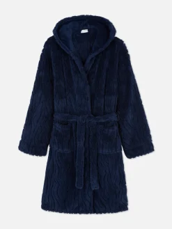 Schlafanzüge|Primark Strukturierter Fleece-Bademantel Marineblau