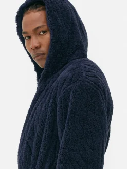 Schlafanzüge|Primark Strukturierter Fleece-Bademantel Marineblau