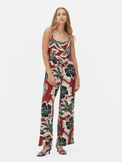 Jumpsuits Und Playsuits|Primark Strukturierter Krepp-Jumpsuit Zum Binden Rot