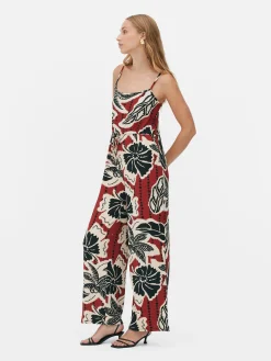 Jumpsuits Und Playsuits|Primark Strukturierter Krepp-Jumpsuit Zum Binden Rot