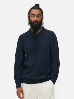 Pullover Und Cardigans|Primark Strukturierter Polopullover Marineblau