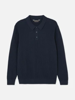 Pullover Und Cardigans|Primark Strukturierter Polopullover Marineblau
