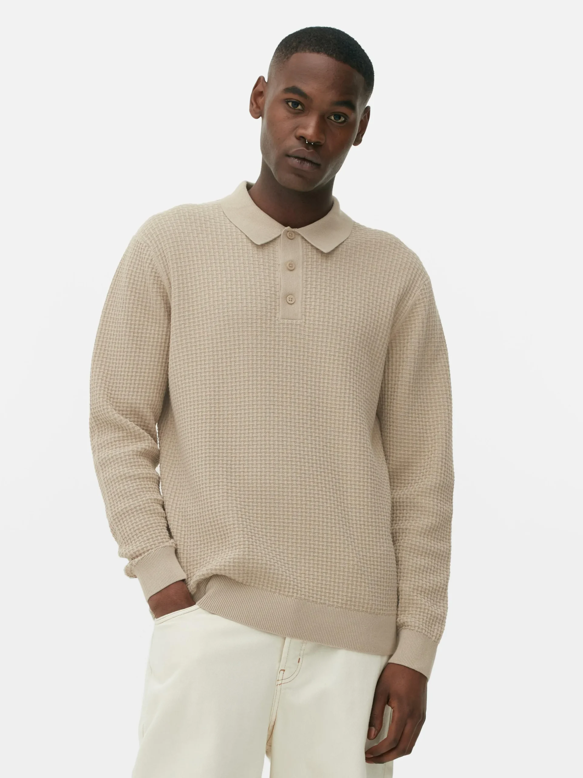 Pullover Und Cardigans|Primark Strukturierter Polopullover Taupefarben