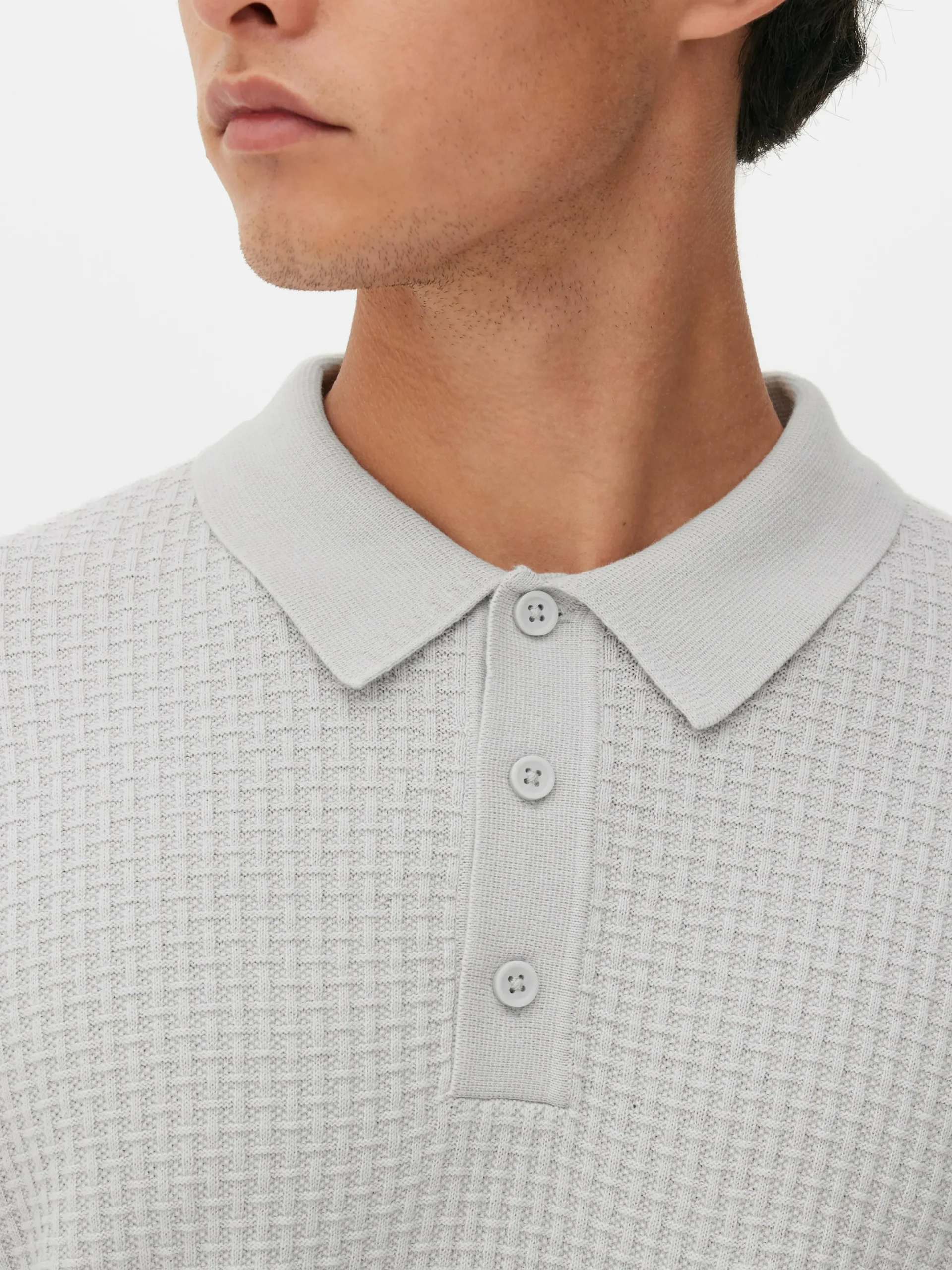 Pullover Und Cardigans|Primark Strukturierter Polopullover Grau