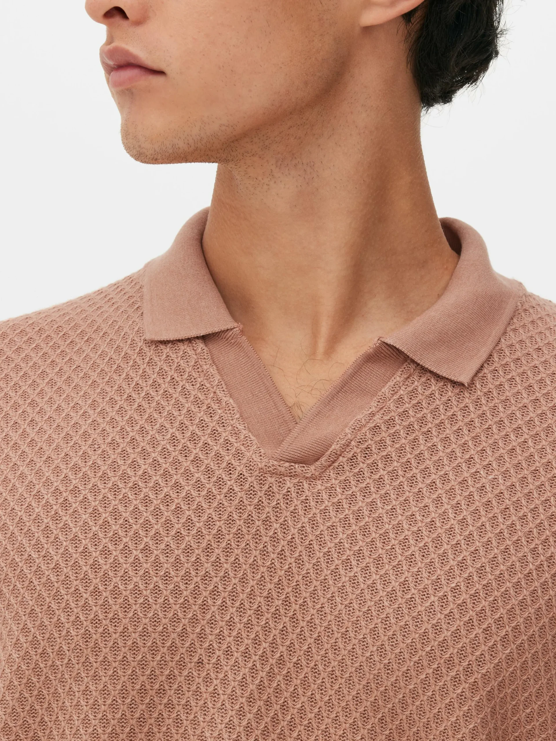 Tops Und T-Shirts|Primark Strukturiertes „Kem“ Strick-Poloshirt Terrakottafarben