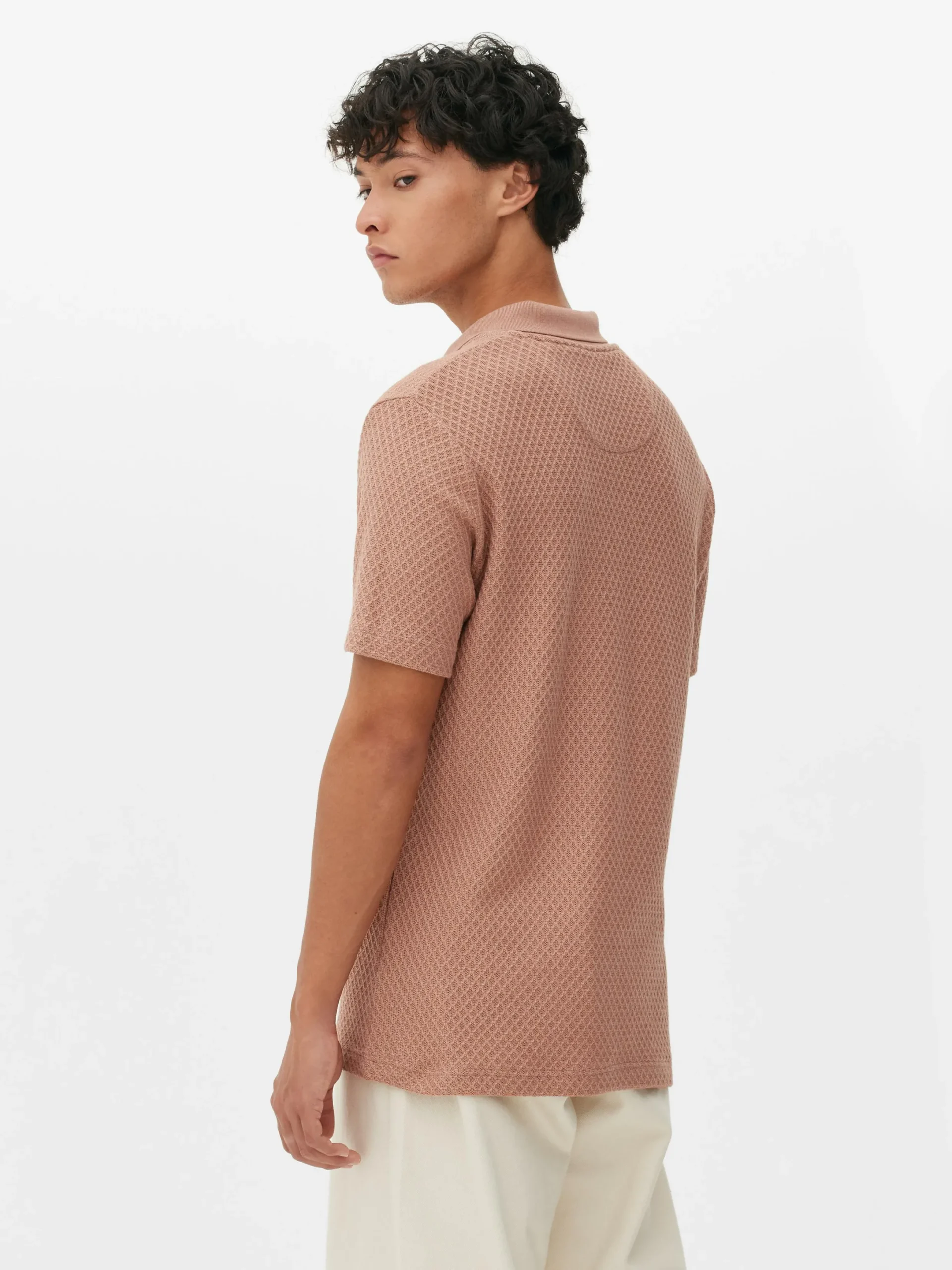 Tops Und T-Shirts|Primark Strukturiertes „Kem“ Strick-Poloshirt Terrakottafarben