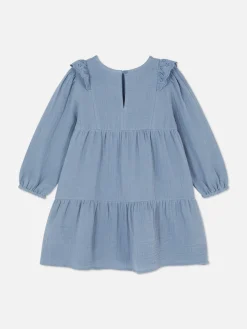 Kleider|Primark Stufenkleid Mit Lochstickerei Blau