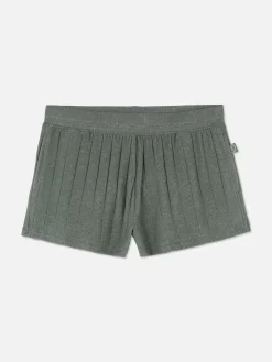 Schlafanzughosen|Primark Superweiche, Plissierte Schlafanzugshorts Khakifarben