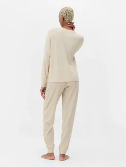 Schlafanzüge|Primark Superweicher, Langer Schlafanzug Hellbeige
