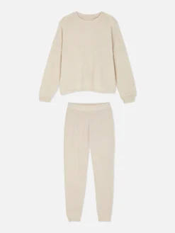 Schlafanzüge|Primark Superweicher, Langer Schlafanzug Hellbeige