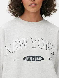Hoodies Und Sweatshirts|Primark Sweatshirt Im Oversized-Look Mit Print Grau meliert
