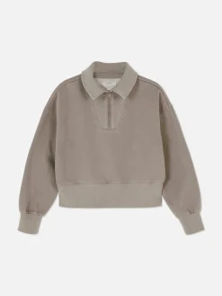 Hoodies Und Sweatshirts|Primark Sweatshirt In Acid-Wash Mit Trichterkragen Braun