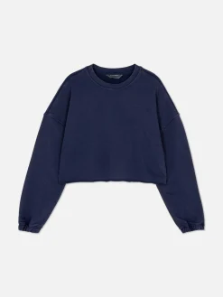 Hoodies Und Sweatshirts|Primark Sweatshirt Mit Ausgefranstem Saum Zum Kombinieren Marineblau