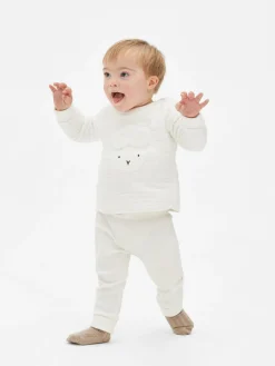 Sets Und Outfits|Primark Sweatshirt Mit Lamm-Motiv Und Leggings Im Set Elfenbeinfarben