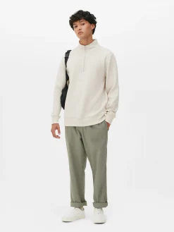 Hoodies Und Sweatshirts|Primark Sweatshirt Mit Reißverschluss Und Geometrie-Muster Ecrufarben