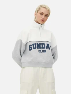 Hoodies Und Sweatshirts|Primark Sweatshirt Mit Trichterkragen Und Grafik Grau meliert