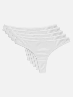 Slips|Primark Tangas Aus Baumwolle, 5er-Pack Weiß
