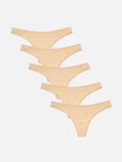 Slips|Primark Tangas Für Jeden Tag, 5er-Pack Taupefarben