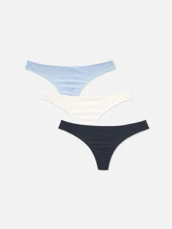 Slips|Primark Tangas Mit Durchgehender Spitze, 3er-Pack Marineblau
