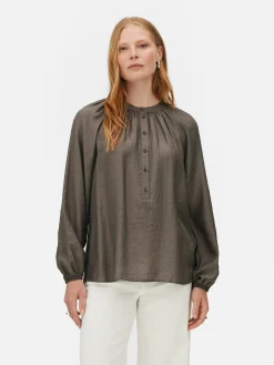 Blusen|Primark „The Edit“ Bluse Mit Ballonärmeln Taupefarben