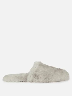 Hausschuhe|Primark „The Edit“ Flauschige Hausschuhe Grau
