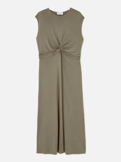 Kleider|Primark „The Edit“ Jerseykleid Mit Twistdetail Taupefarben