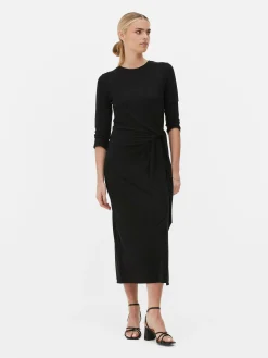 Kleider|Primark „The Edit“ Jerseykleid Zum Binden Schwarz