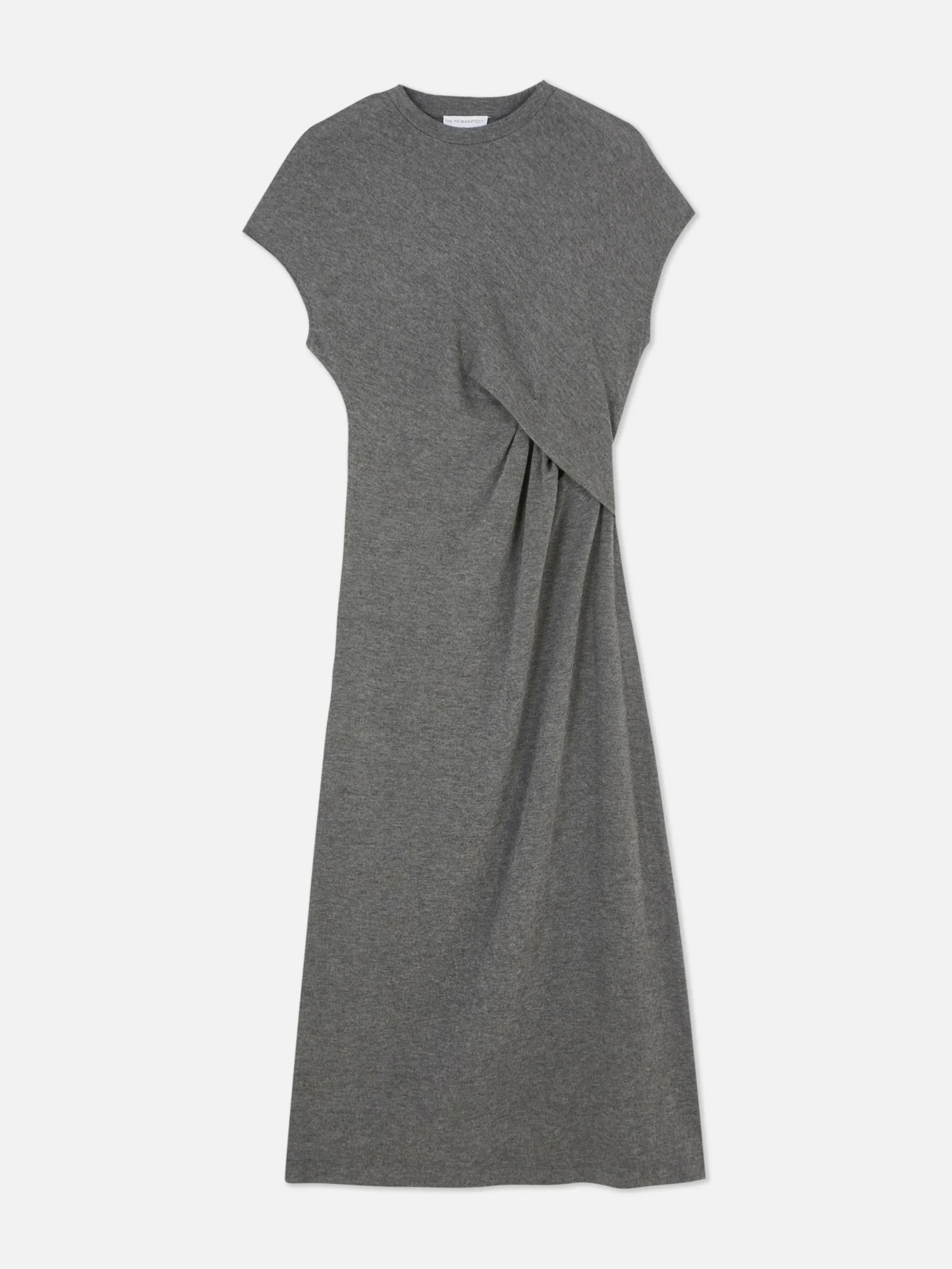 Kleider|Primark „The Edit“ Jersey-Midikleid Mit Twistdetail Grau meliert