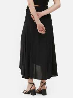 Röcke|Primark „The Edit“ Midirock Mit Asymmetrischem Saum Schwarz