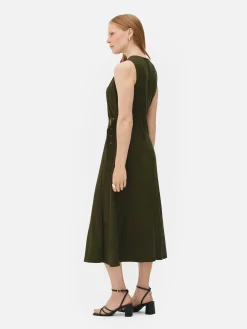 Kleider|Primark „The Edit“ ärmelloses Kleid Im Utility-Stil Khakifarben