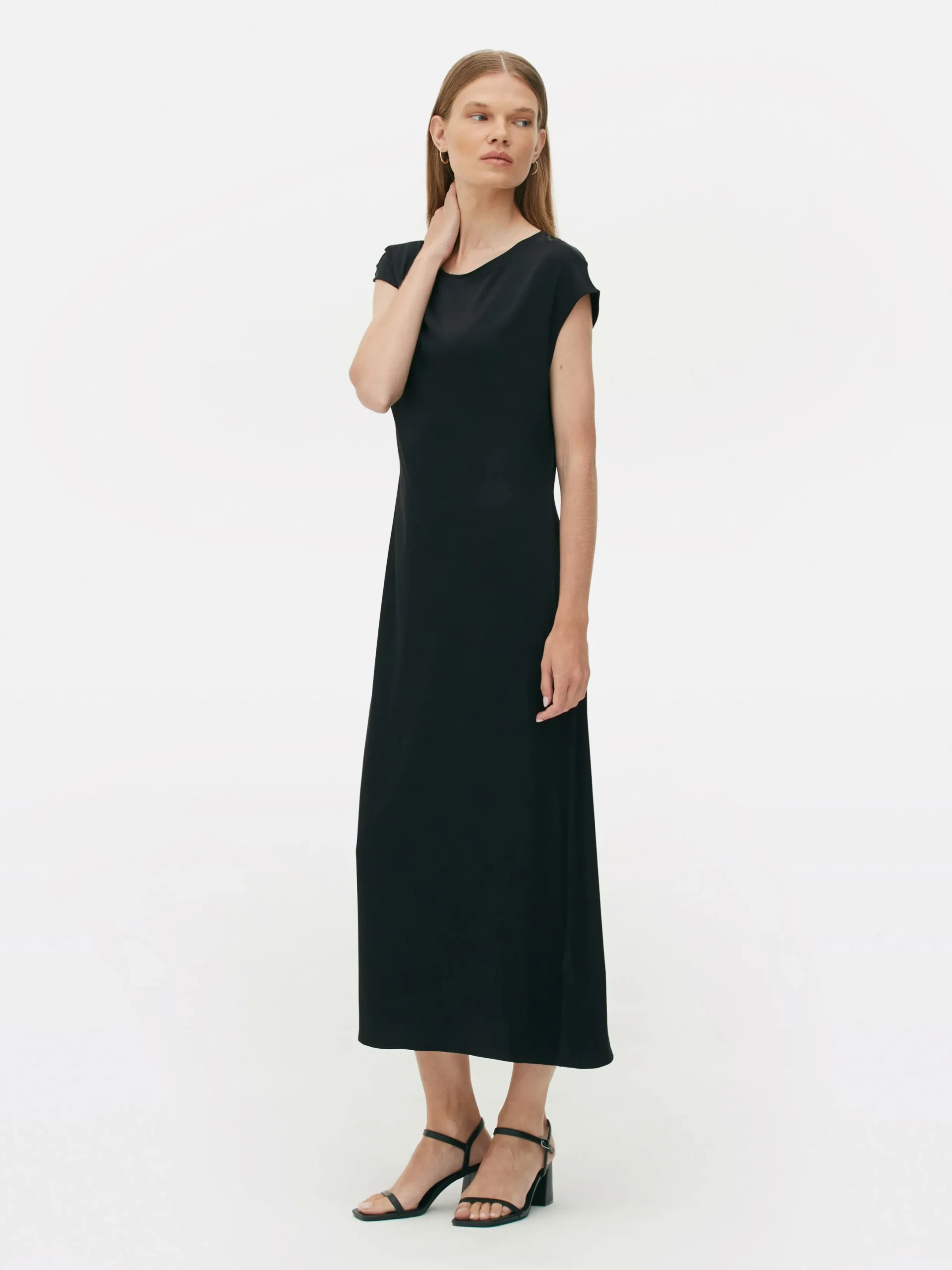 Kleider|Primark „The Edit“ Satin-Midikleid Schwarz